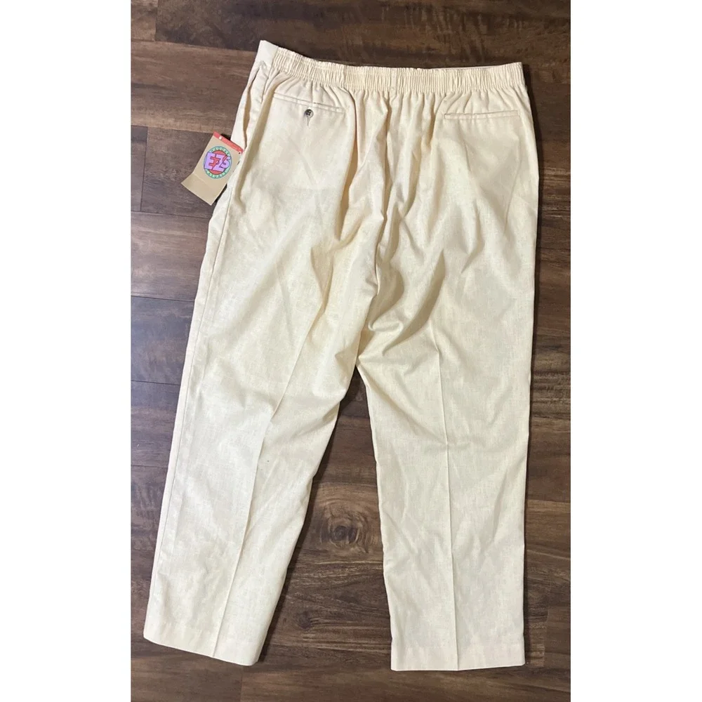Haggar E-Z Dress Casual Straight Pants Mens 42x29 Partial Elastic Waistband NEW
